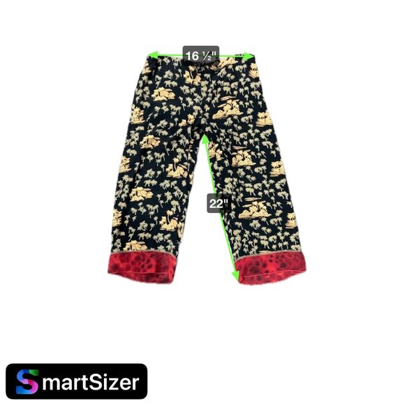 Cabi Womens Black & Gold Tropical Print Wide Leg Pants Size M - Picture 9 of 9